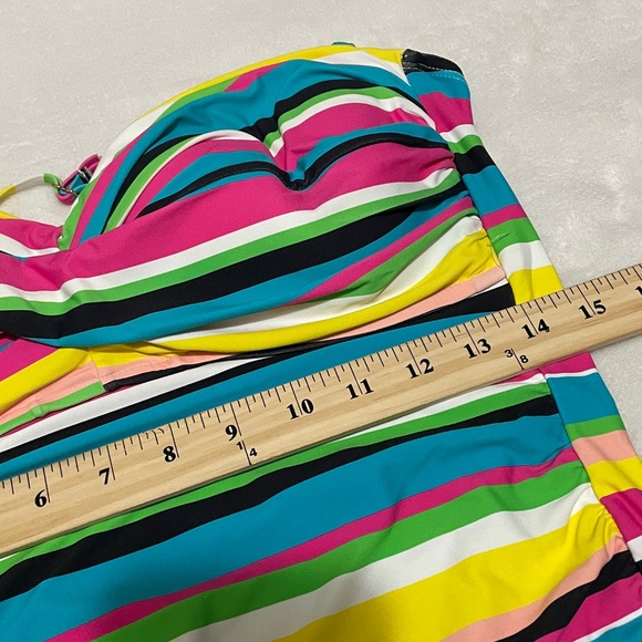 Anne Cole Striped One Piece SwimTankini Top Sz X-Large - Picture 10 of 13